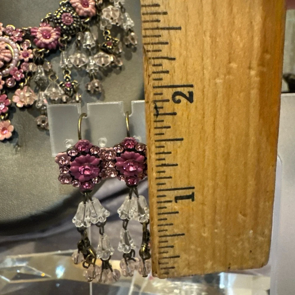 Stunning floral Bold purple floral enamel necklace set‎ from ISRAEL WOW